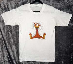 Vintage 80s Bill the Cat T-Shirt Men’s L USA Single Stitch Bloom County Cartoon